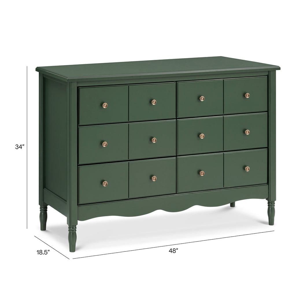 Liberty 6-Drawer Assembled Dresser in Forest Green