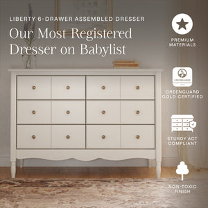 Liberty 6-Drawer Assembled Dresser in Warm White