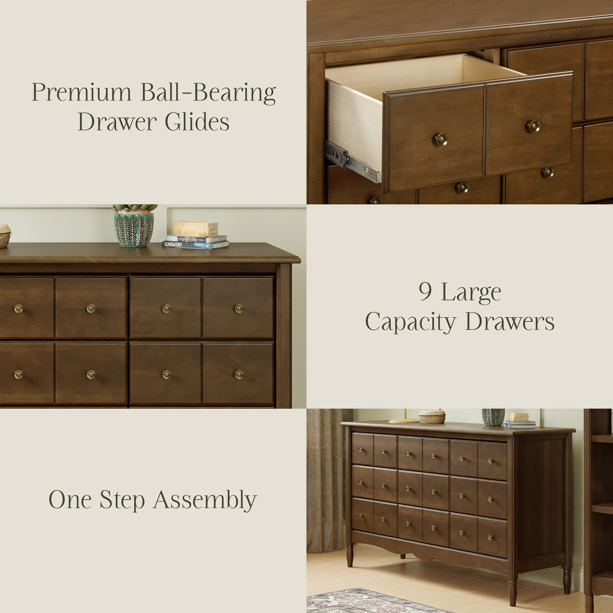 Liberty 9-Drawer Assembled Dresser in Natural Walnut