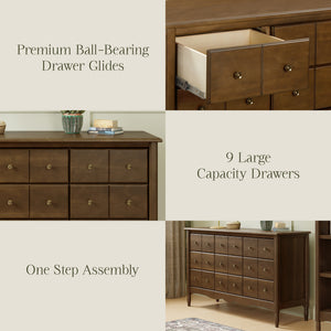 Liberty 9-Drawer Assembled Dresser in Natural Walnut