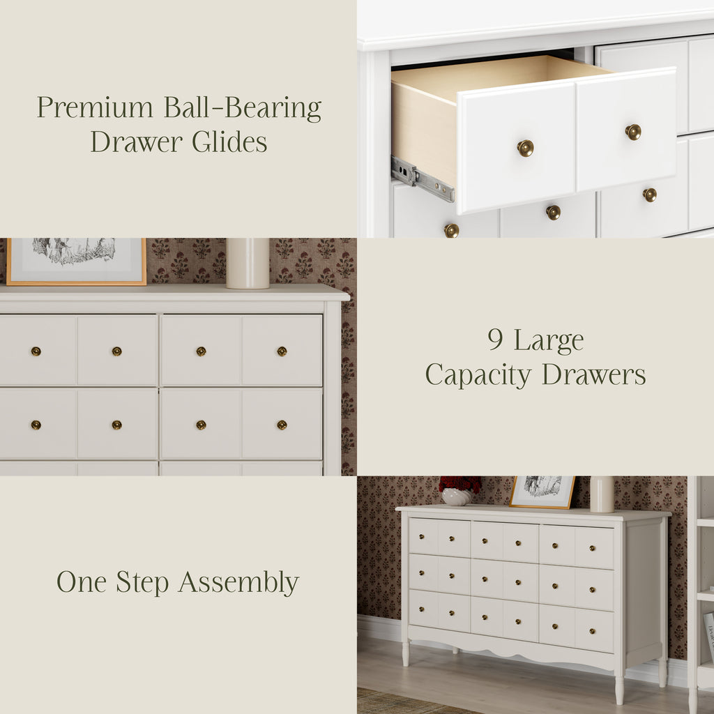 Liberty 9-Drawer Assembled Dresser in Warm White