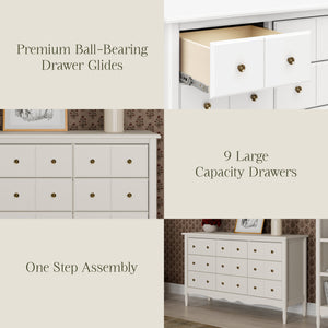 Liberty 9-Drawer Assembled Dresser in Warm White