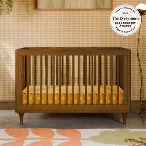 Lolly 3-in-1 Convertible Crib with Toddler Bed Conversion Kit in Natural Walnut