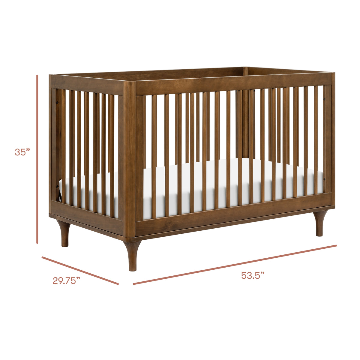 Lolly 3-in-1 Convertible Crib with Toddler Bed Conversion Kit in Natural Walnut