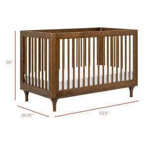 Lolly 3-in-1 Convertible Crib with Toddler Bed Conversion Kit in Natural Walnut