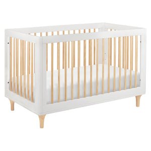 Lolly 3-in-1 Convertible Crib with Toddler Bed Conversion Kit in White & Natural