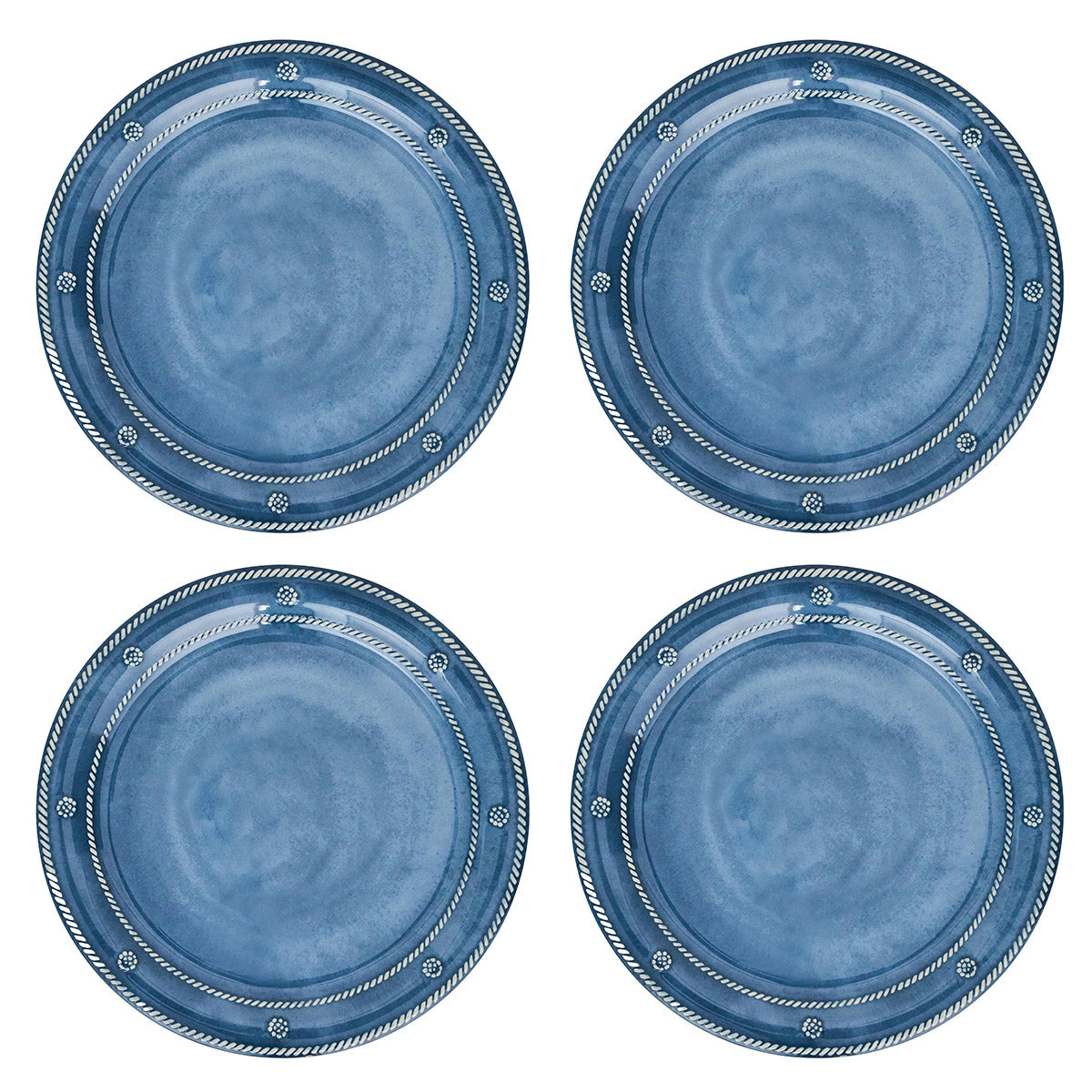 Berry & Thread Melamine Dinner Plate in Ocean, Set of 4