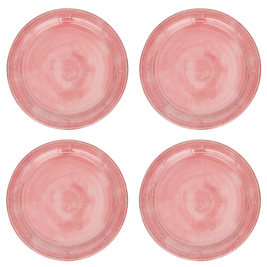 Berry & Thread Melamine Dinner Plate in Coral, Set of 4