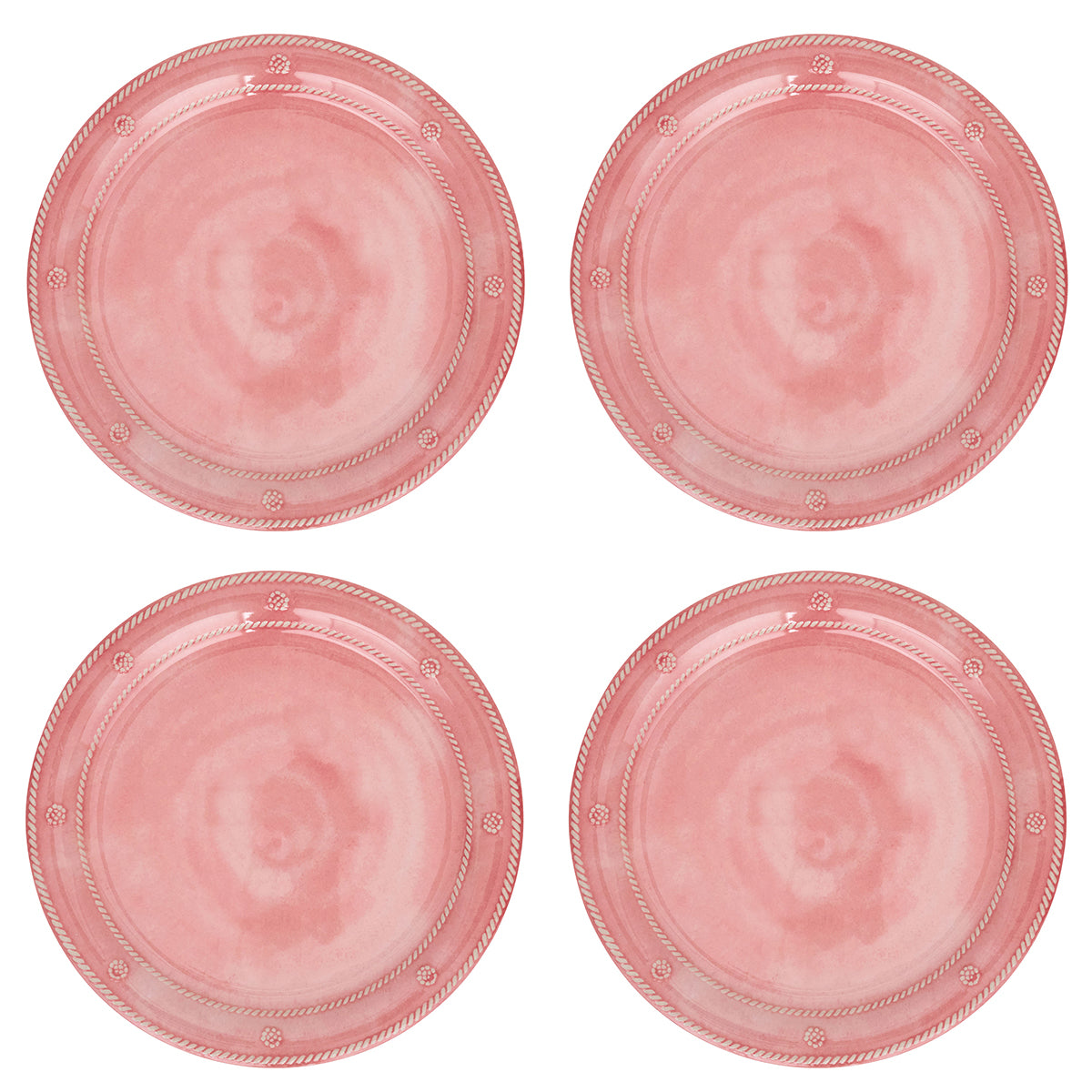 Berry & Thread Melamine Dinner Plate in Coral, Set of 4