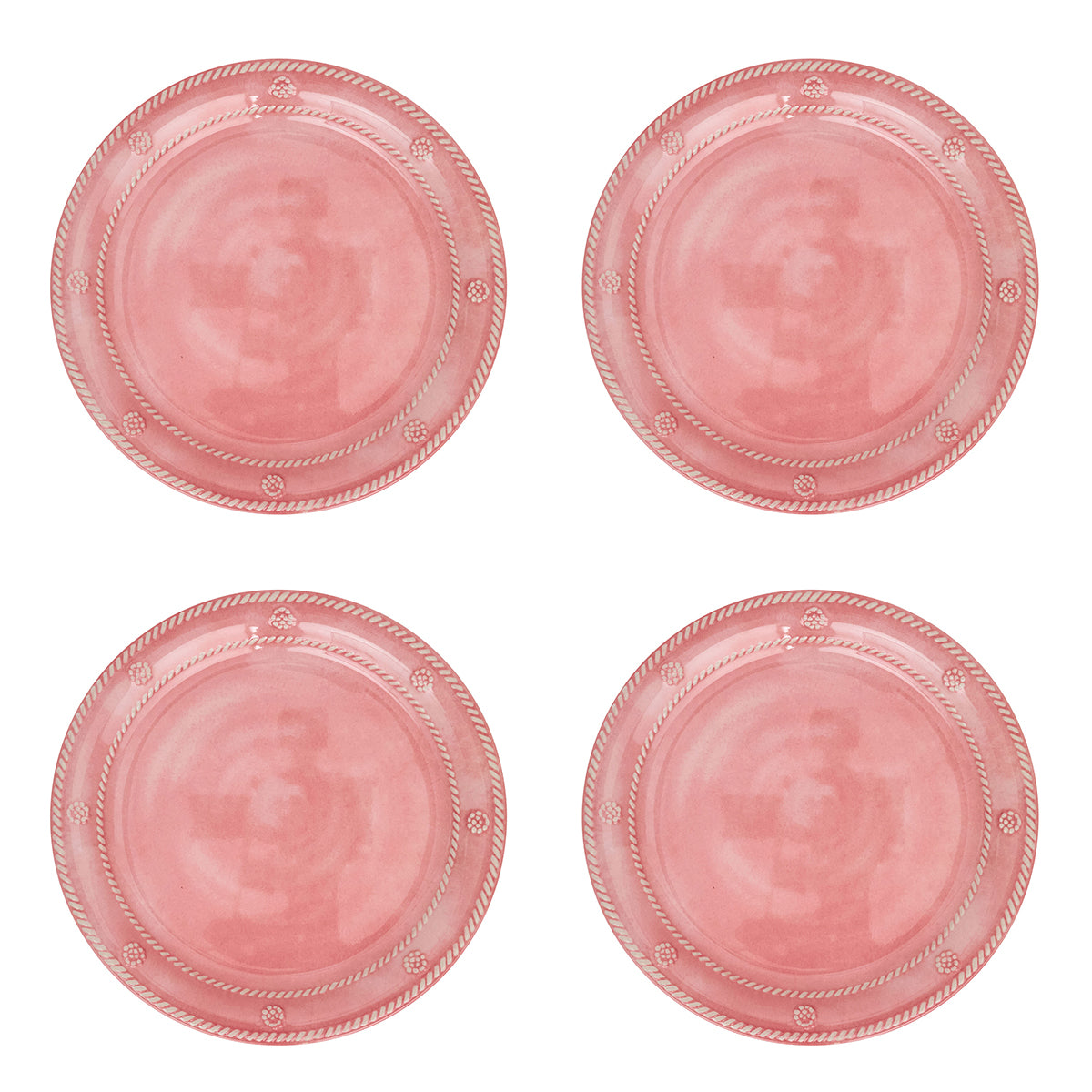 Berry & Thread Melamine Dessert/Salad Plate in Coral, Set of 4