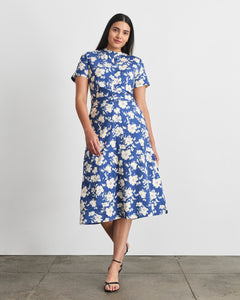 Mac Dress in French Blue/Cream Multi