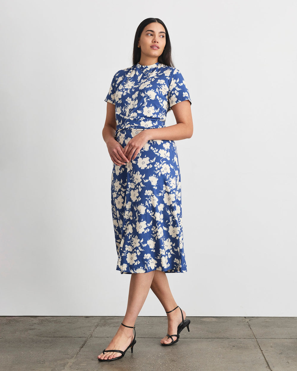 Mac Dress in French Blue/Cream Multi