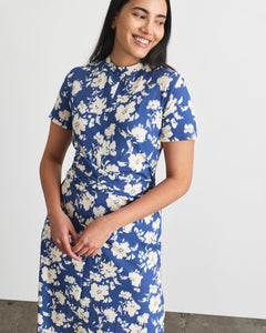 Mac Dress in French Blue/Cream Multi