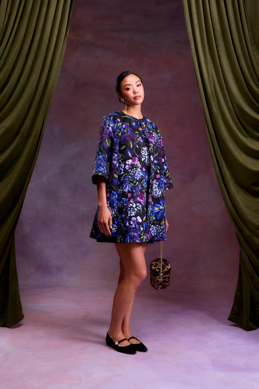 Audrey Coat in Astor Garden Brocade