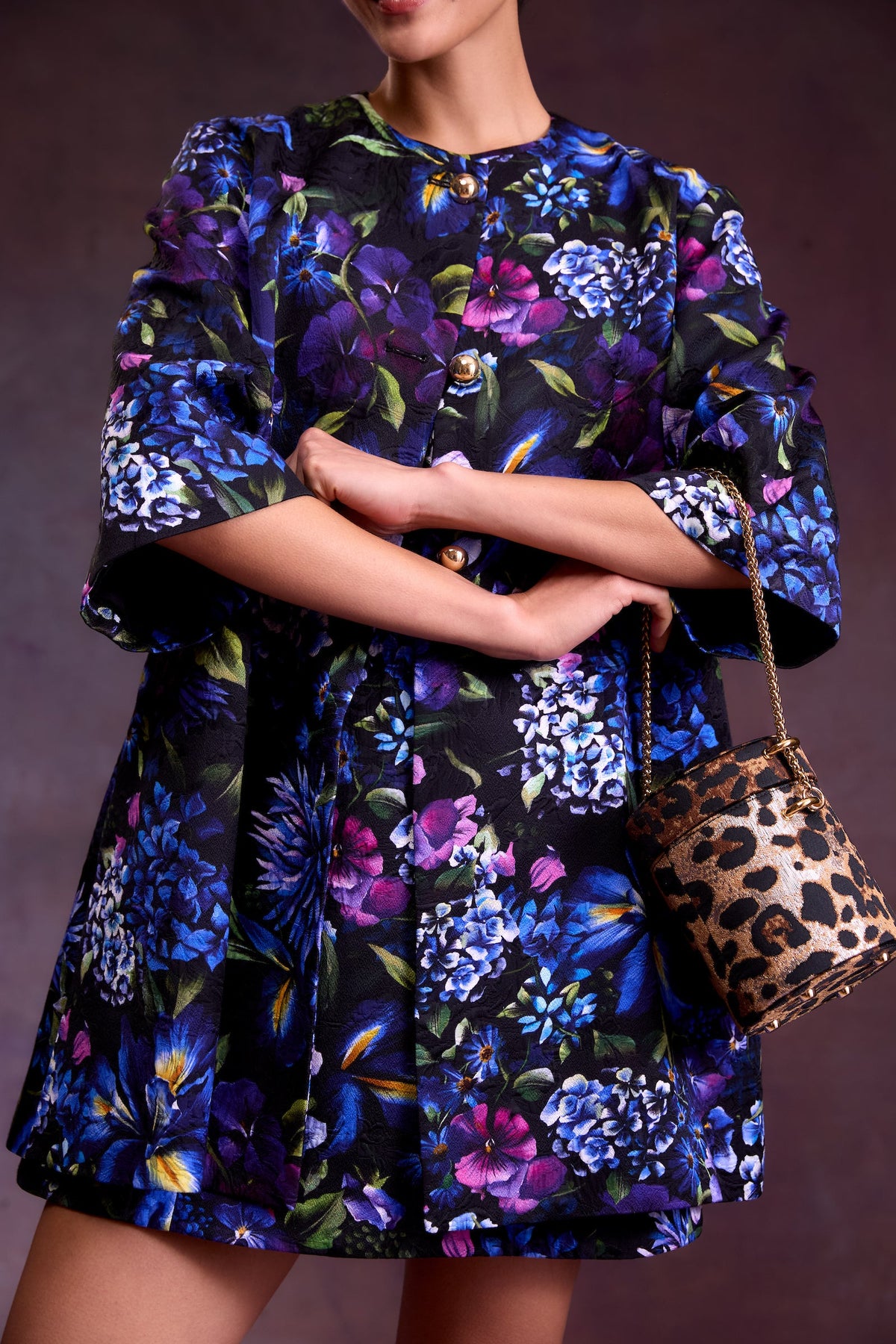 Audrey Coat in Astor Garden Brocade
