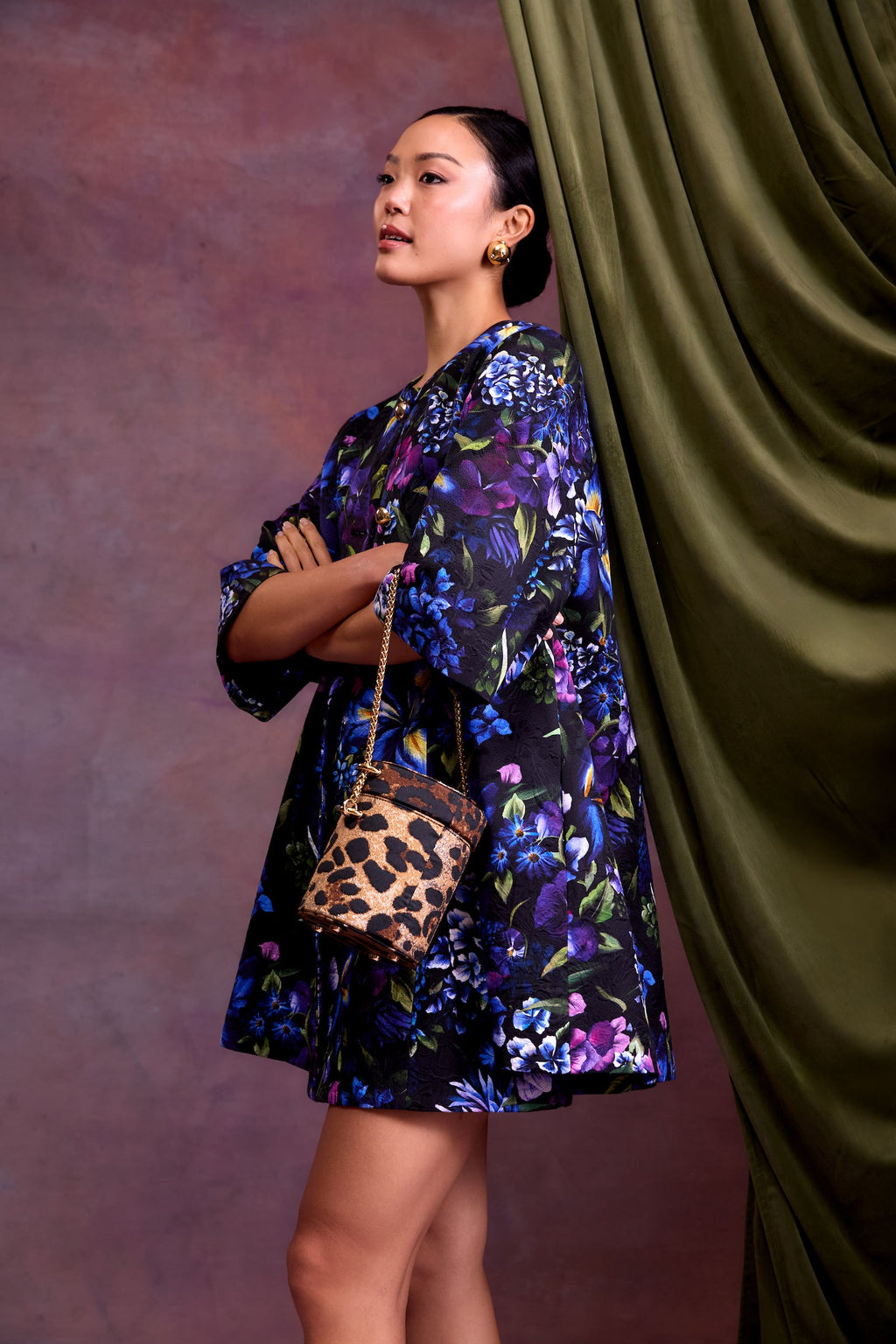 Audrey Coat in Astor Garden Brocade