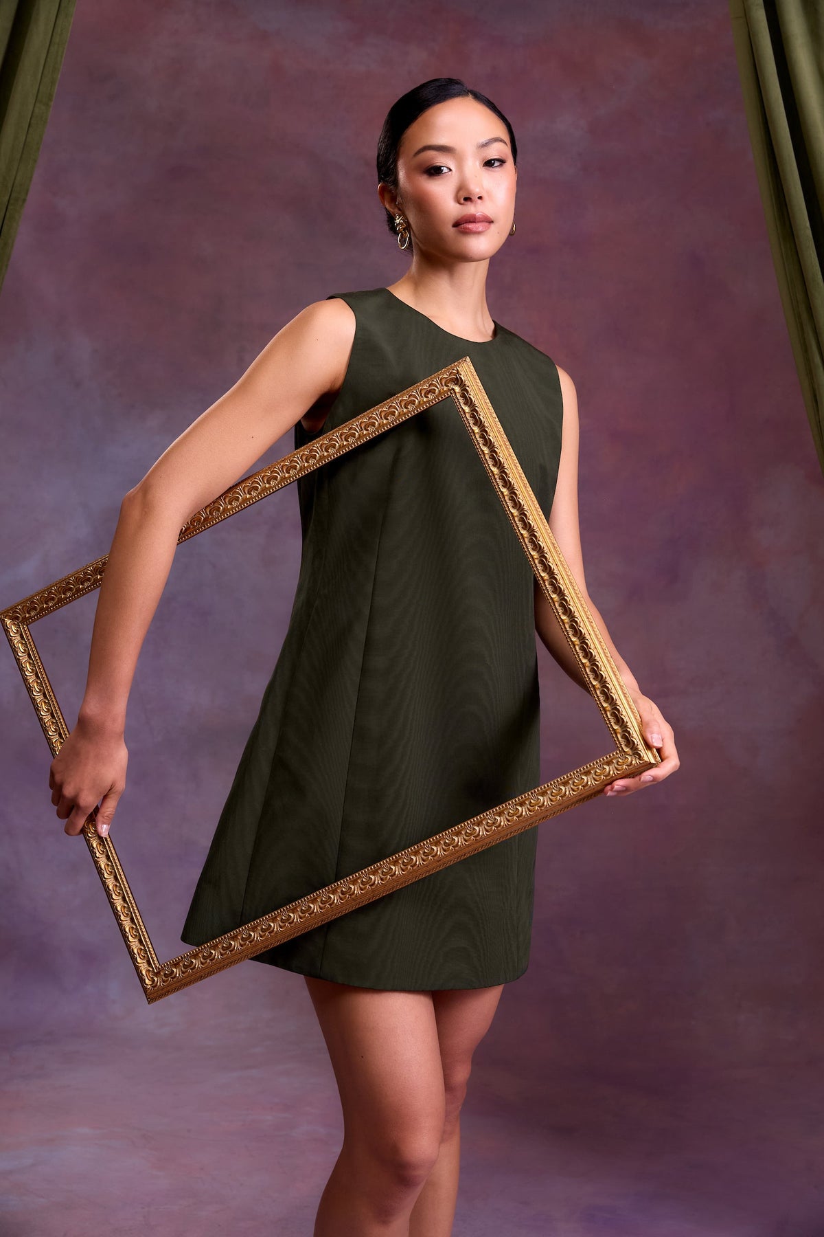 Drew Dress in Dark Juniper Moire
