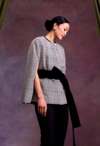 Selene Cape in Sparkle Glen Plaid Wool