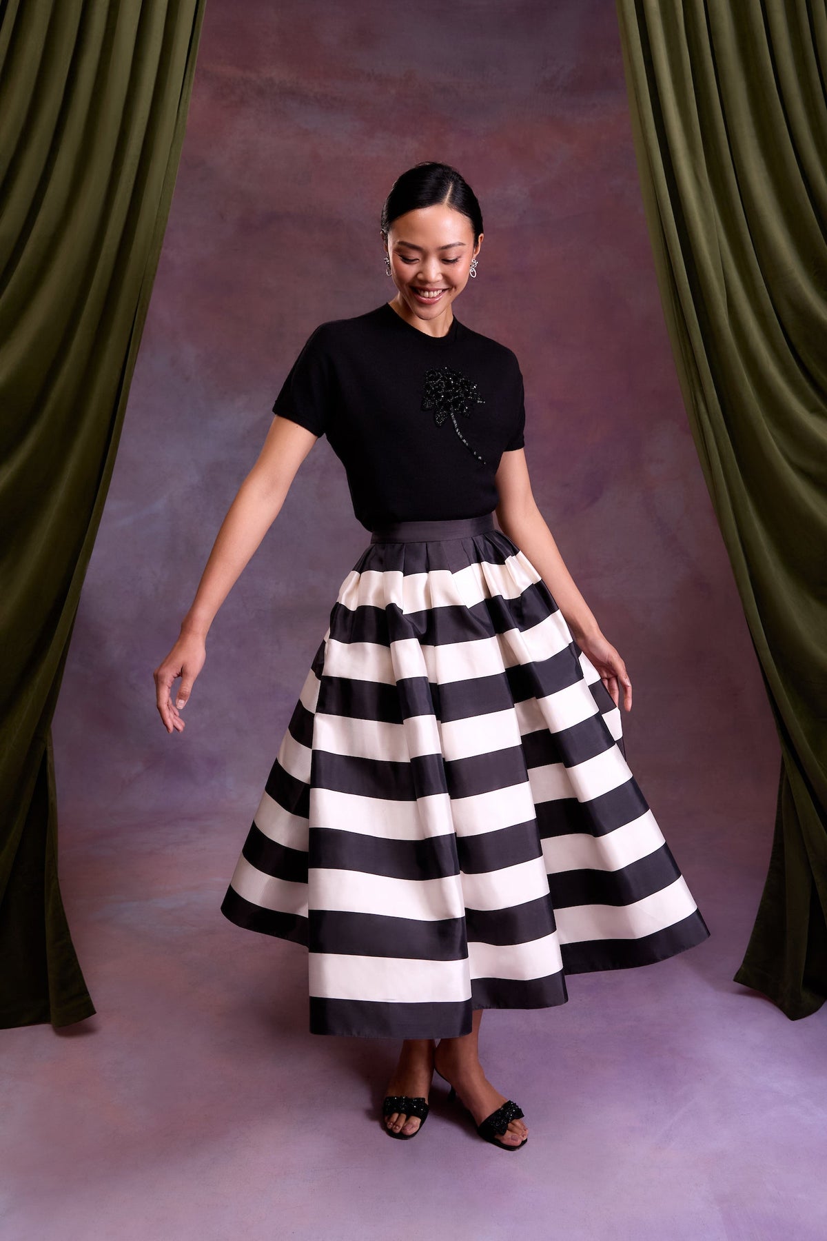 Ava Skirt in Highline Stripe