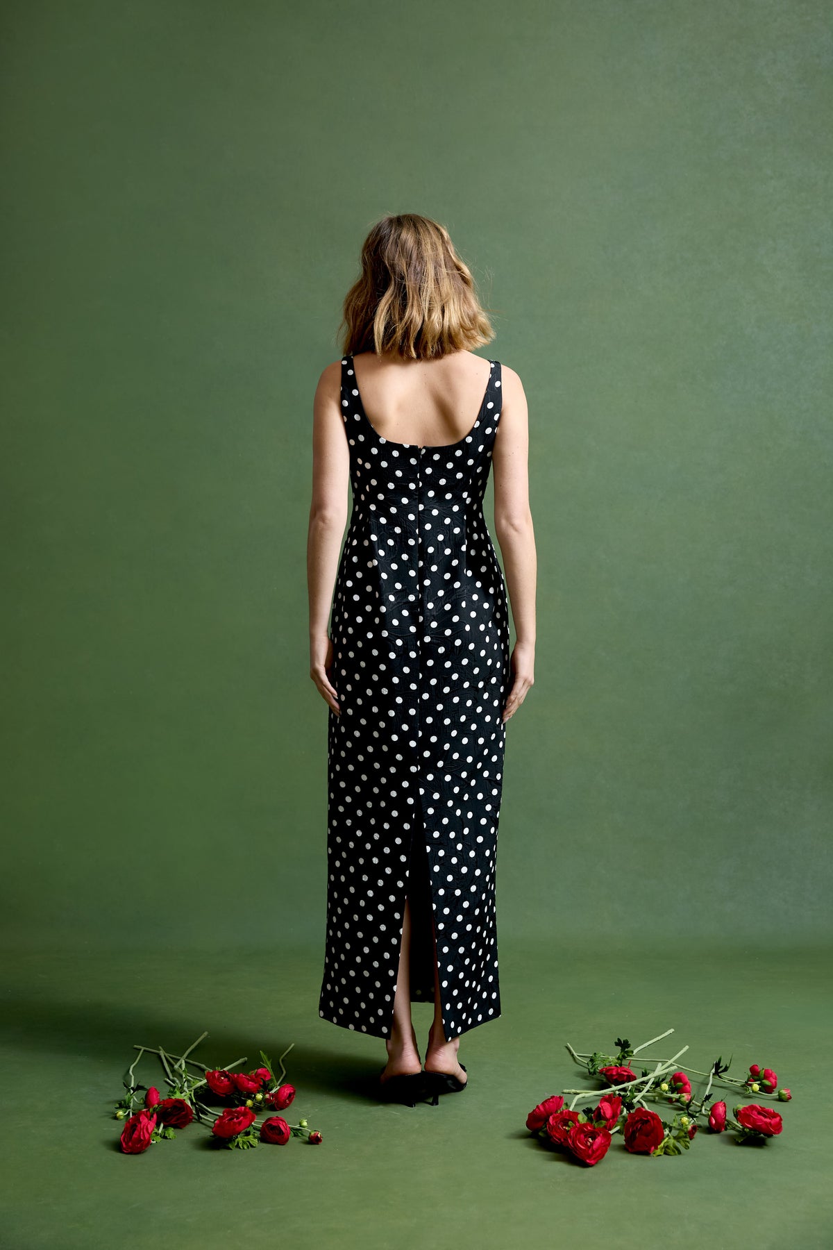 Kendall Gown in Dancing Dot Brocade