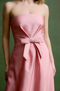 Sabrina Gown in Petal Pink Silk Wool