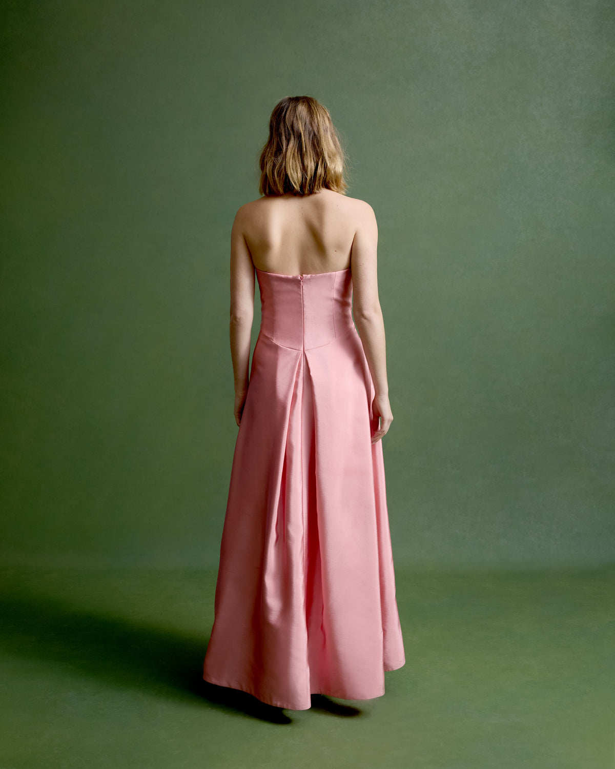 Sabrina Gown in Petal Pink Silk Wool
