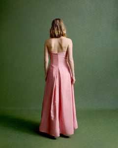 Sabrina Gown in Petal Pink Silk Wool