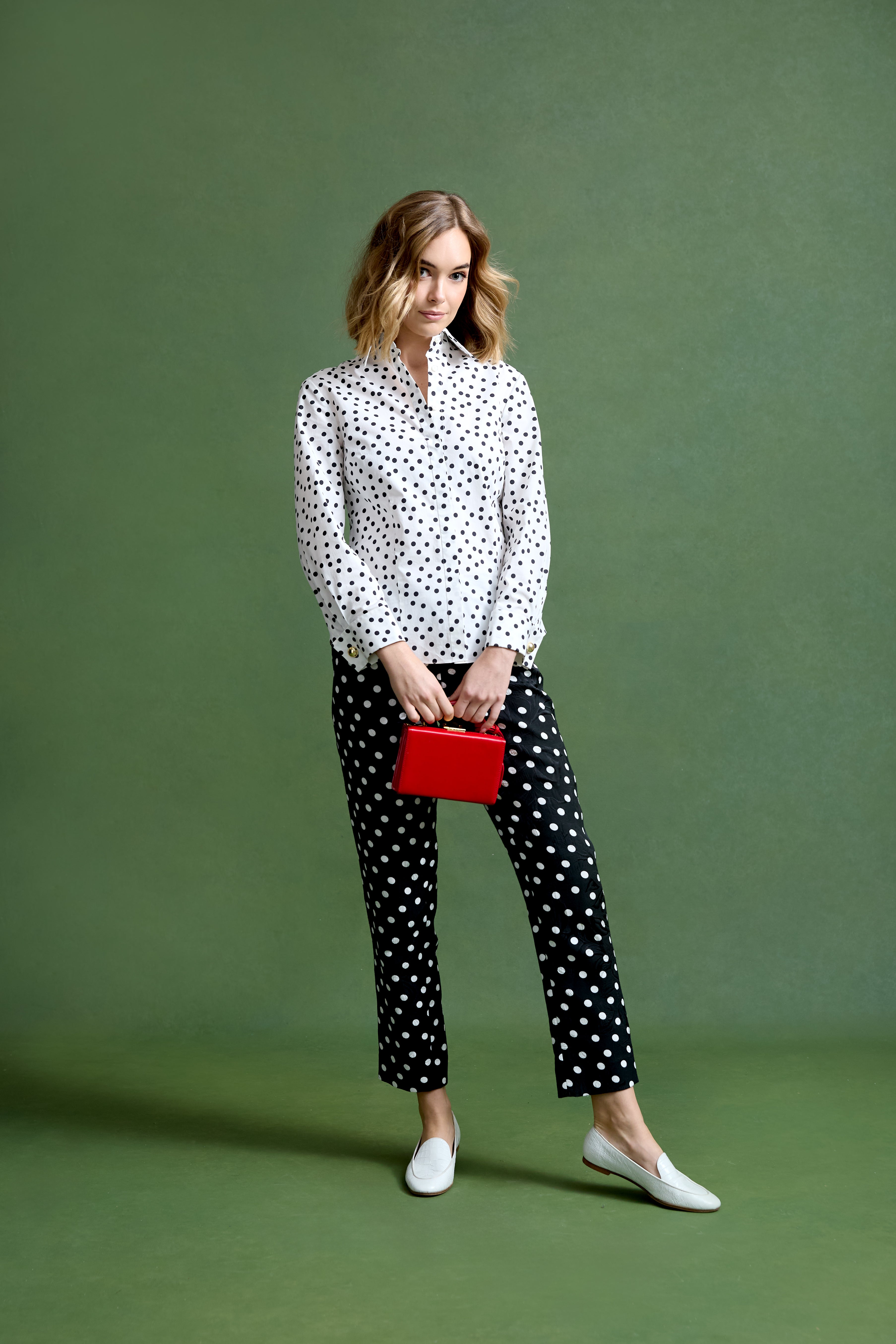 Ginger Top in Mini Dancing Dot