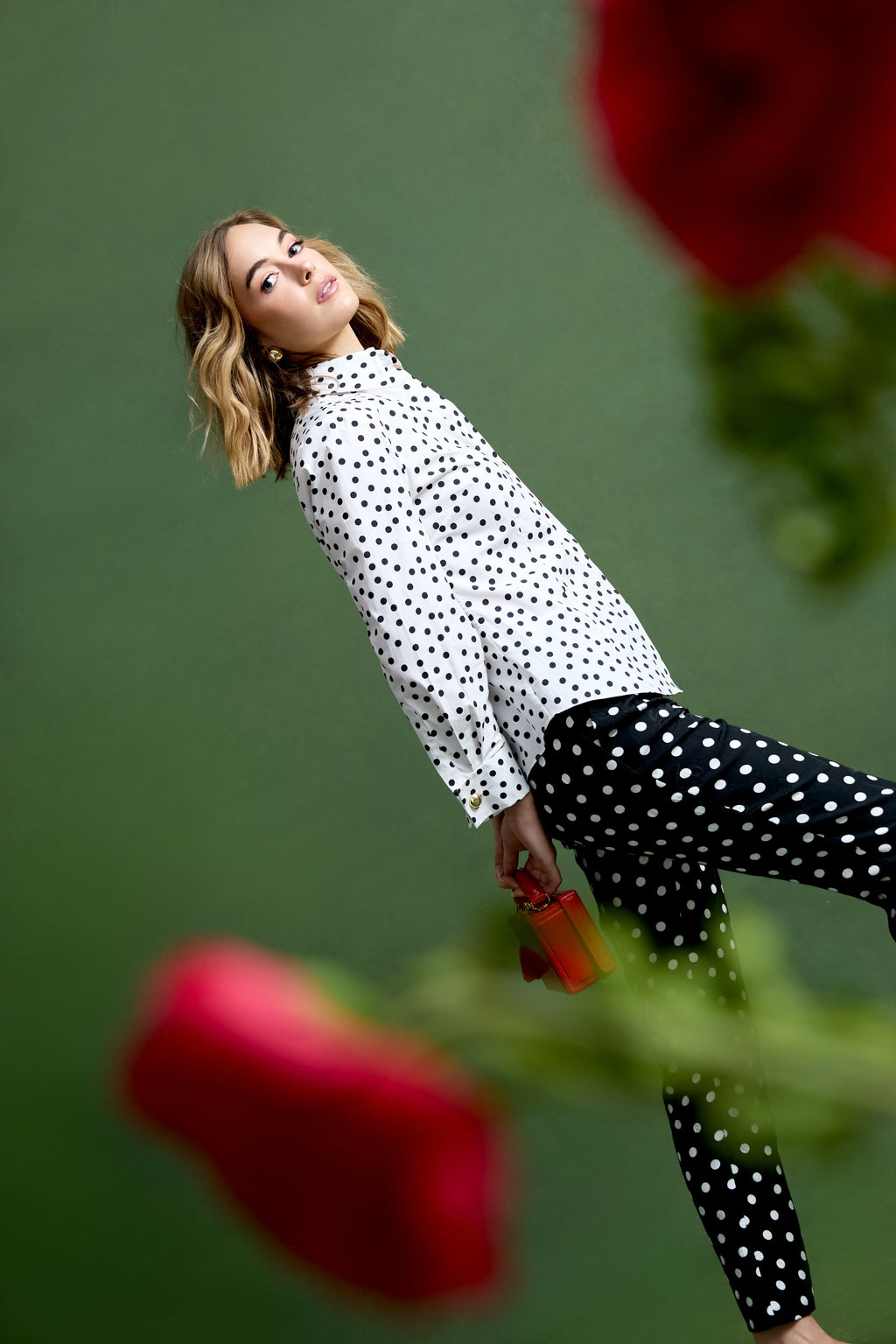 Ginger Top in Mini Dancing Dot