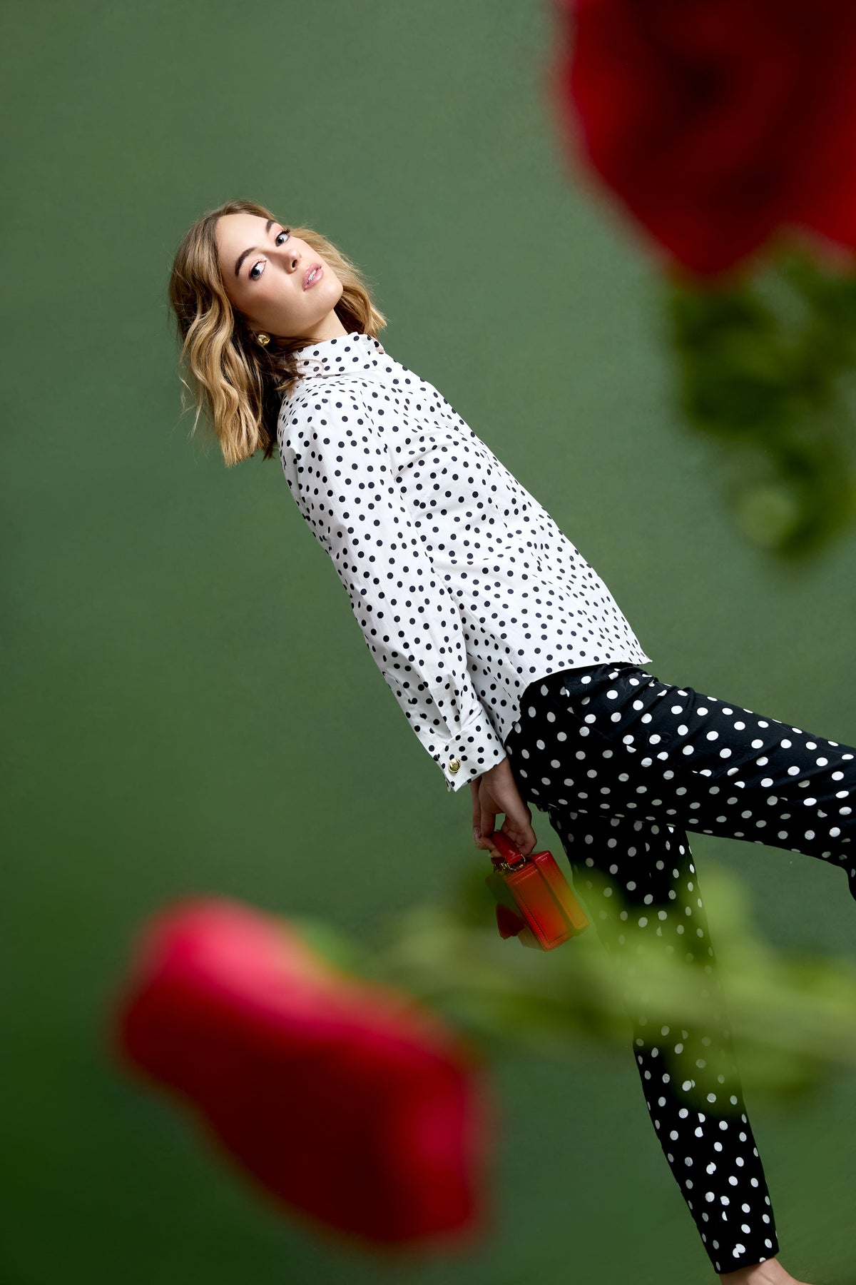 Ginger Top in Mini Dancing Dot