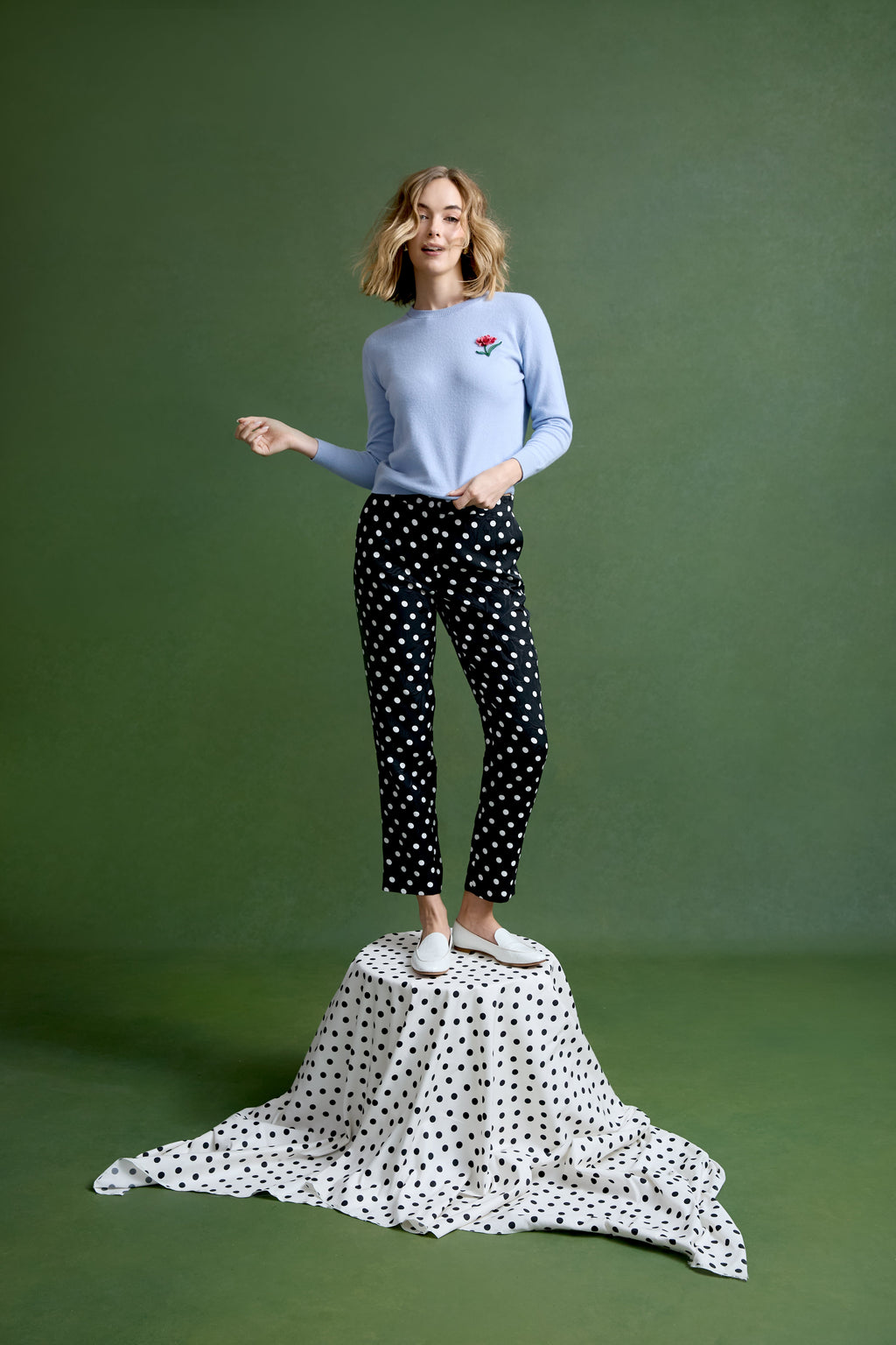 Brooke Pant in Dancing Dot Brocade
