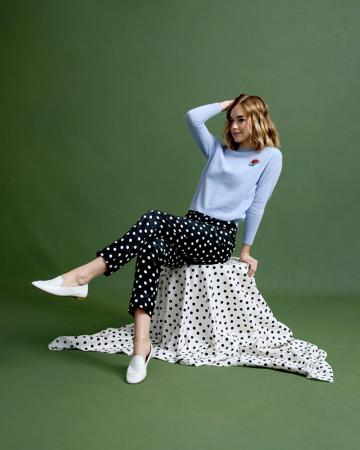 Brooke Pant in Dancing Dot Brocade