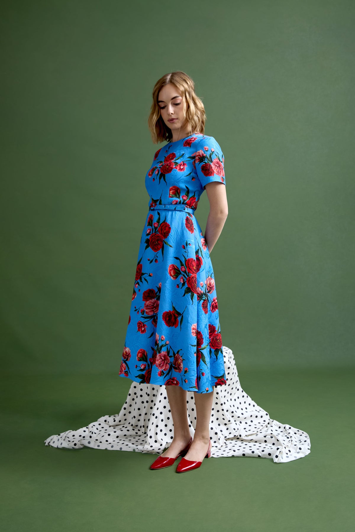 Harper Dress in Chelsea Rose Brocade