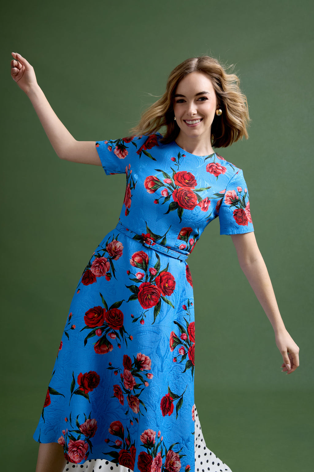Harper Dress in Chelsea Rose Brocade