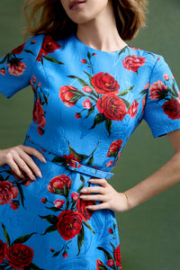 Harper Dress in Chelsea Rose Brocade