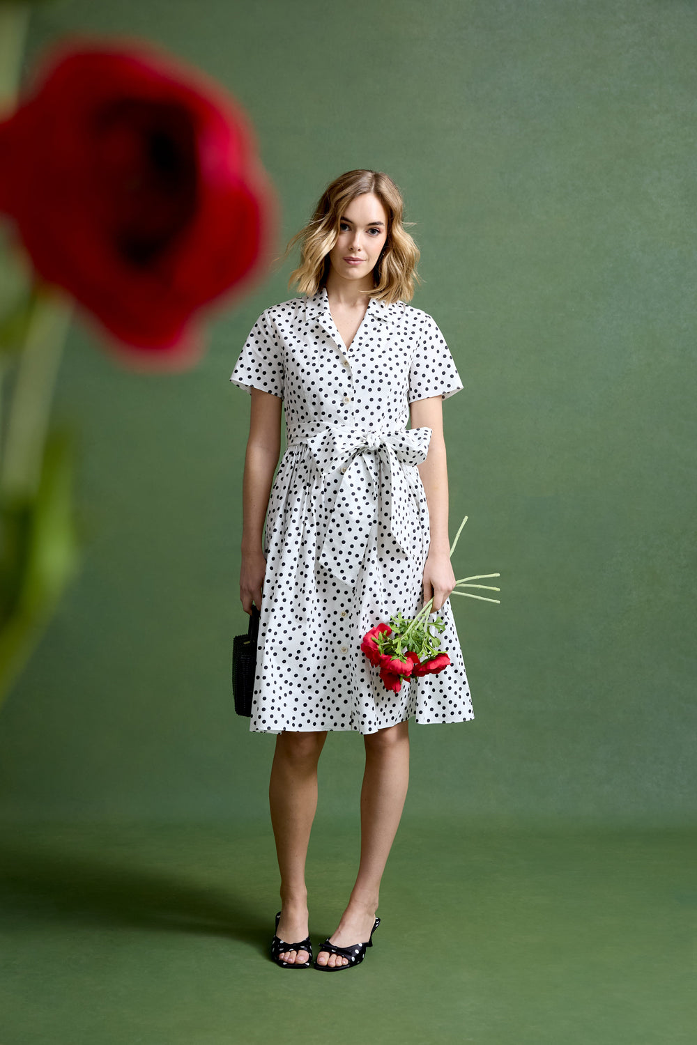 Amelia Dress in Mini Dancing Dot