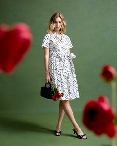 Amelia Dress in Mini Dancing Dot