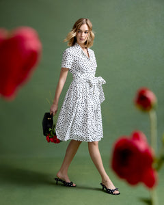 Amelia Dress in Mini Dancing Dot