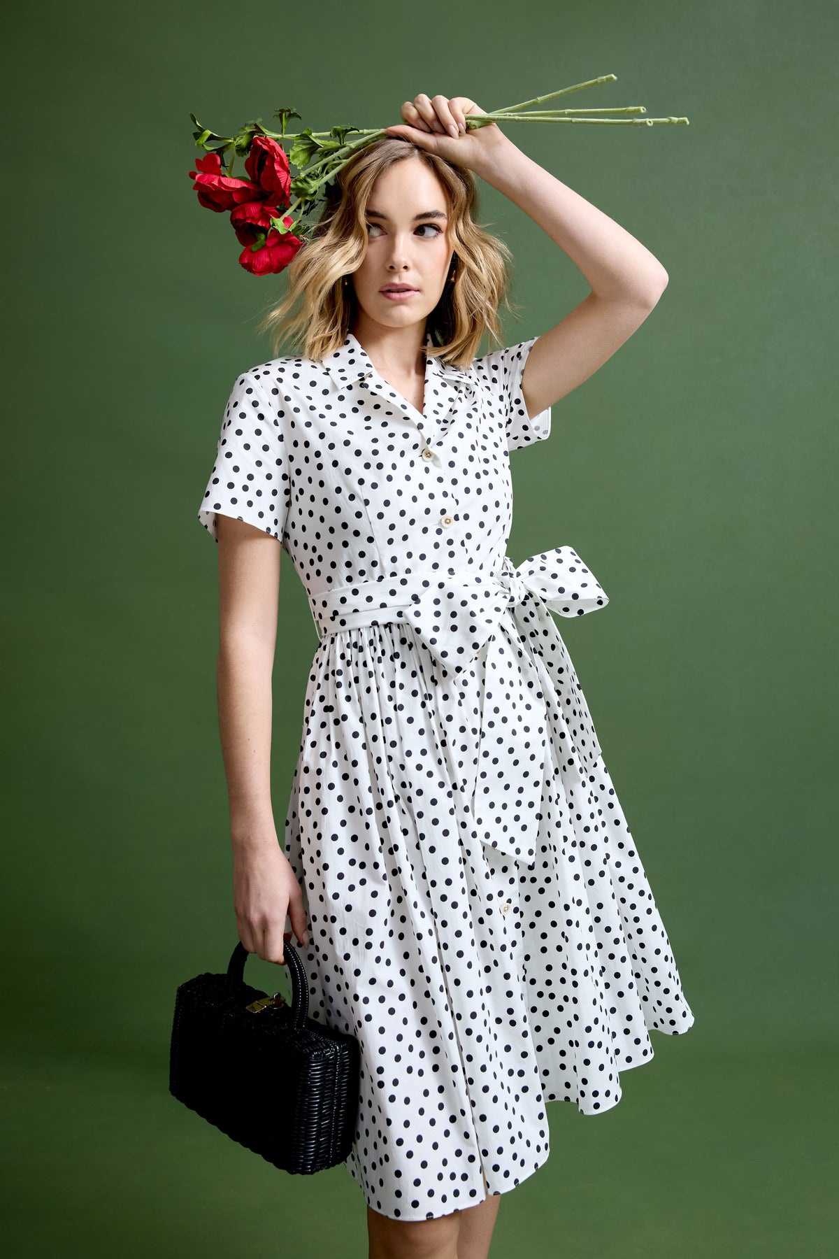 Amelia Dress in Mini Dancing Dot