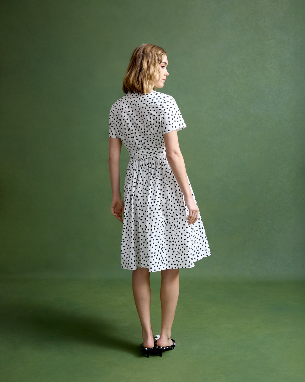 Amelia Dress in Mini Dancing Dot