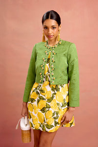 blaire jacket in pistachio brocade