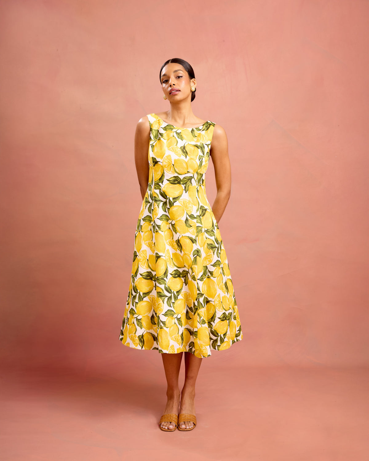 bonnie dress in lemon grove linen