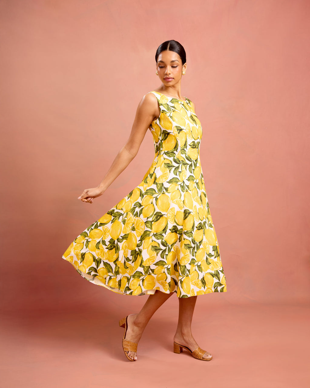 bonnie dress in lemon grove linen