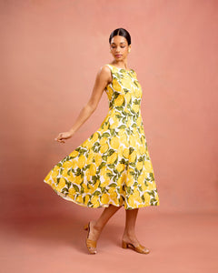 bonnie dress in lemon grove linen