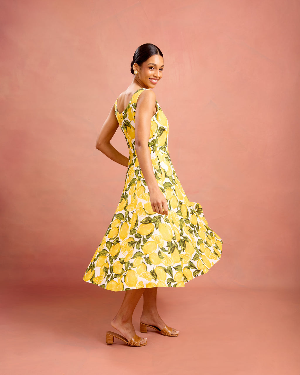 bonnie dress in lemon grove linen