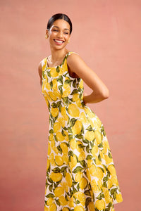 bonnie dress in lemon grove linen