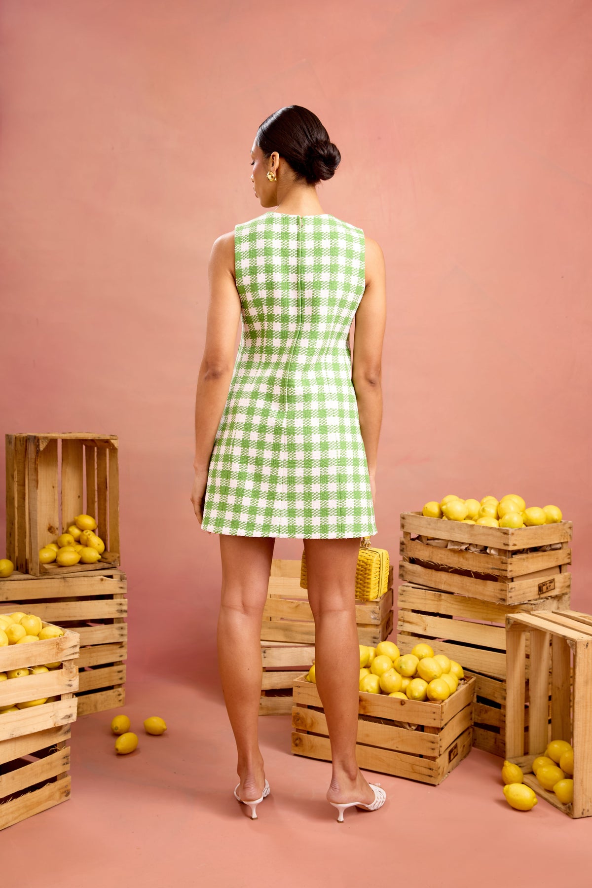 drew dress in greenwich tweed