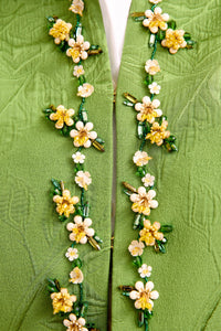 blaire jacket in pistachio brocade
