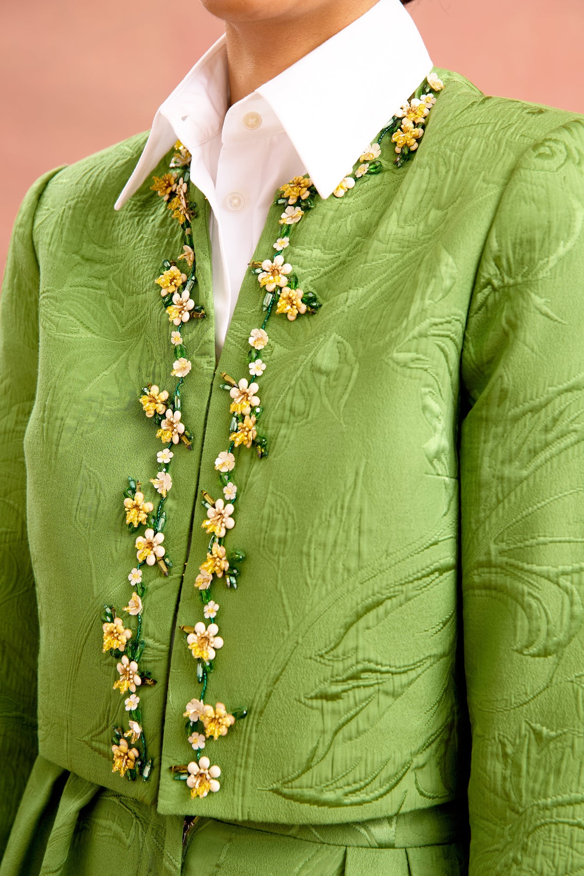 blaire jacket in pistachio brocade