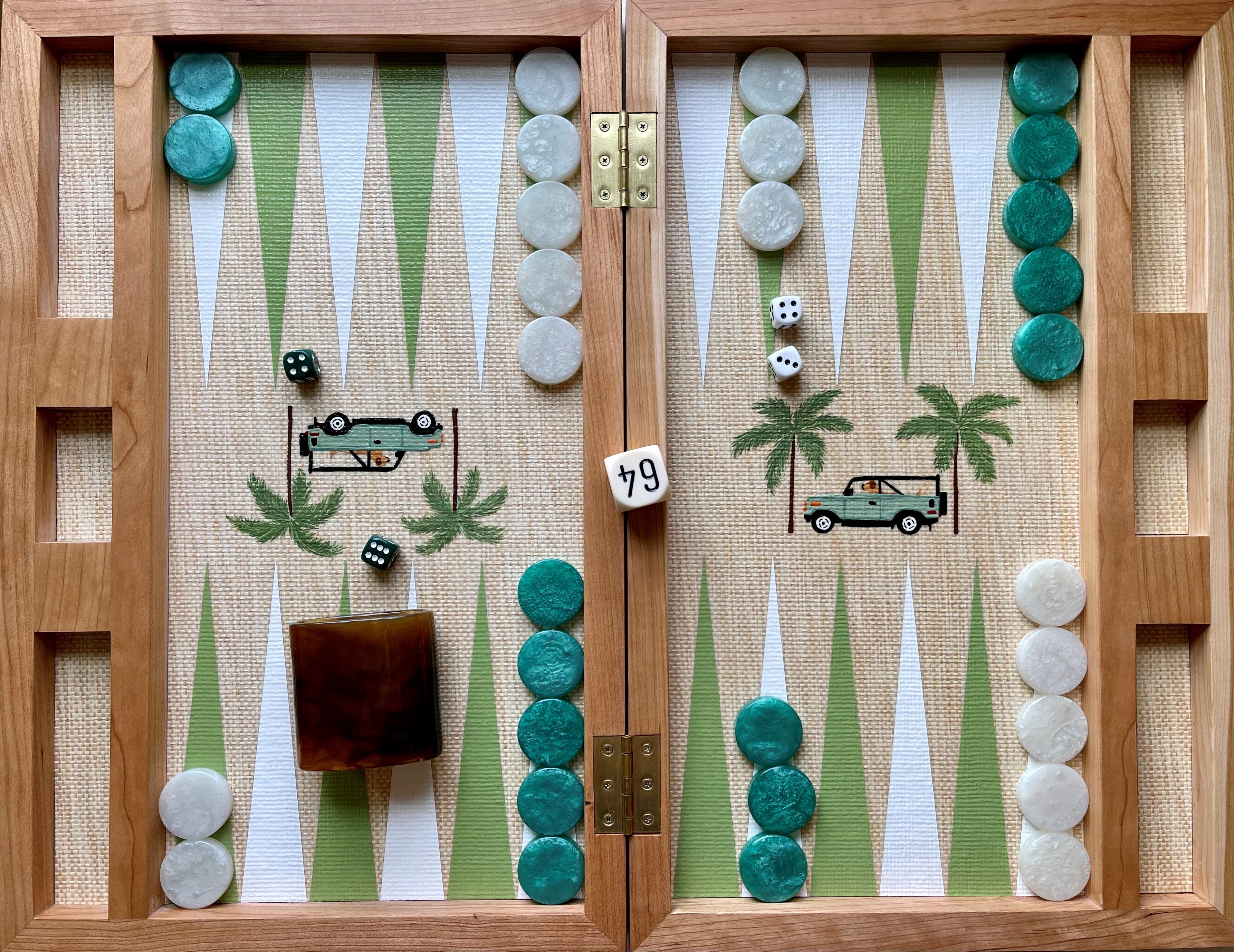 Custom Handpainted Backgammon Board